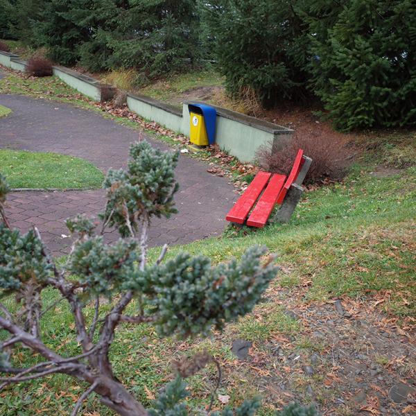 500 :: Red bench